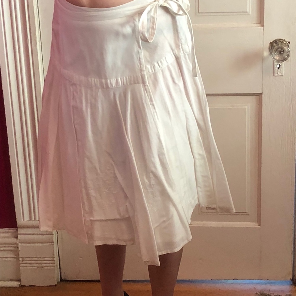 Easy, light and airy white wrap skirt